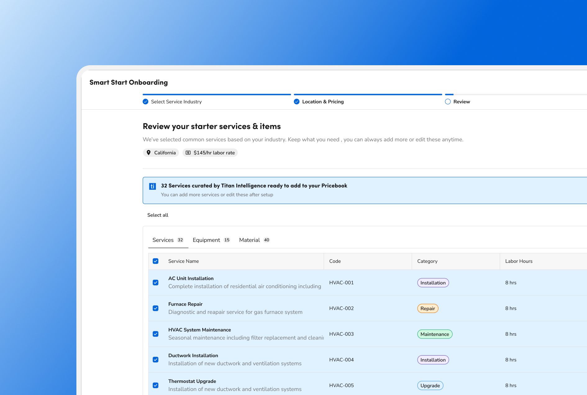 Smart Start onboarding flow